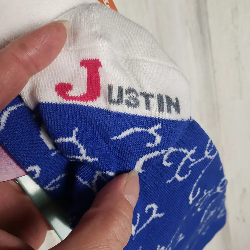 NWT Justin Boots Fashion Cushioned Sole Over The Calf Socks Women's Size Small